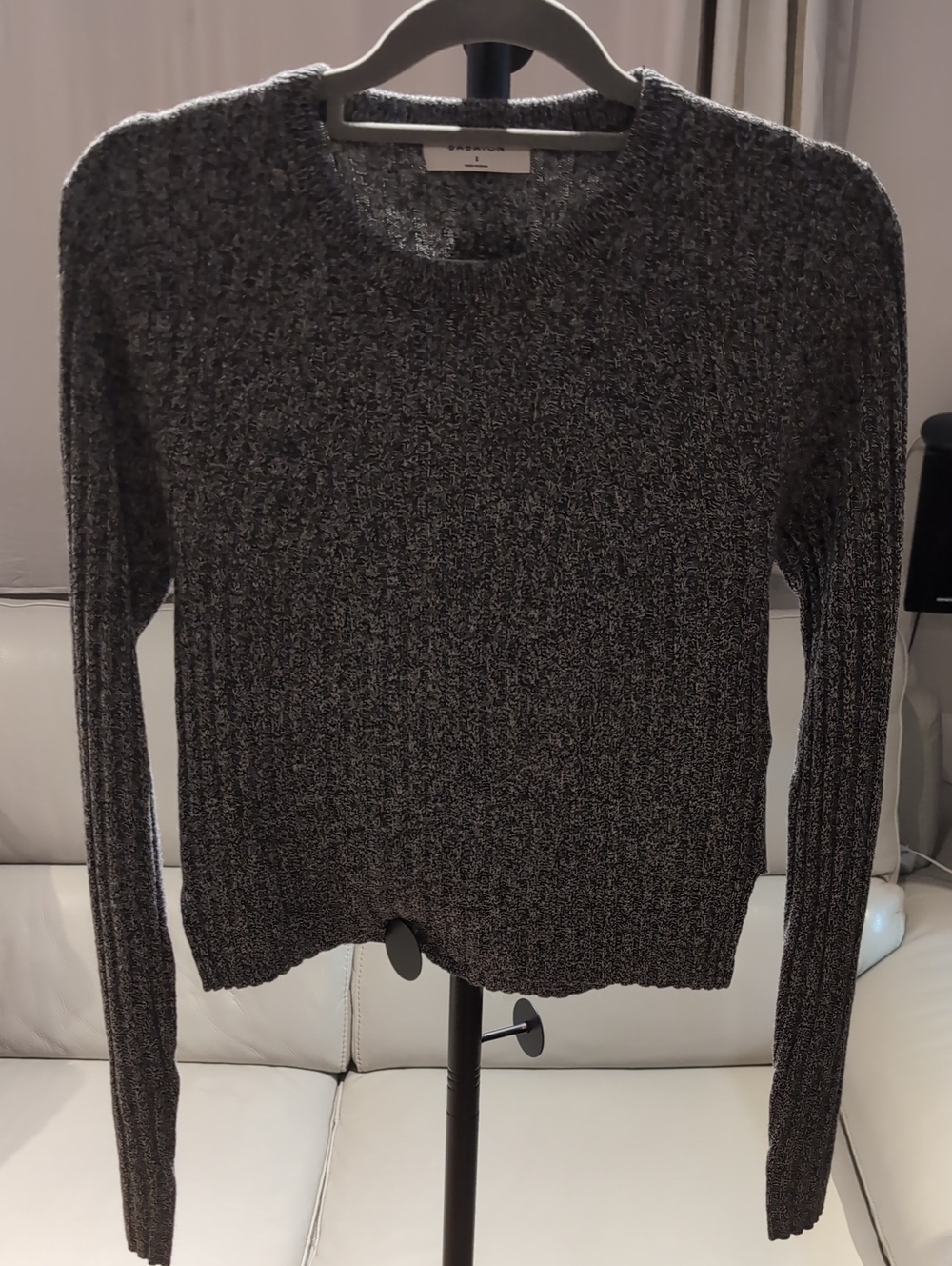 Babaton Nathaniel Charcoal Marled Crewneck Sweater